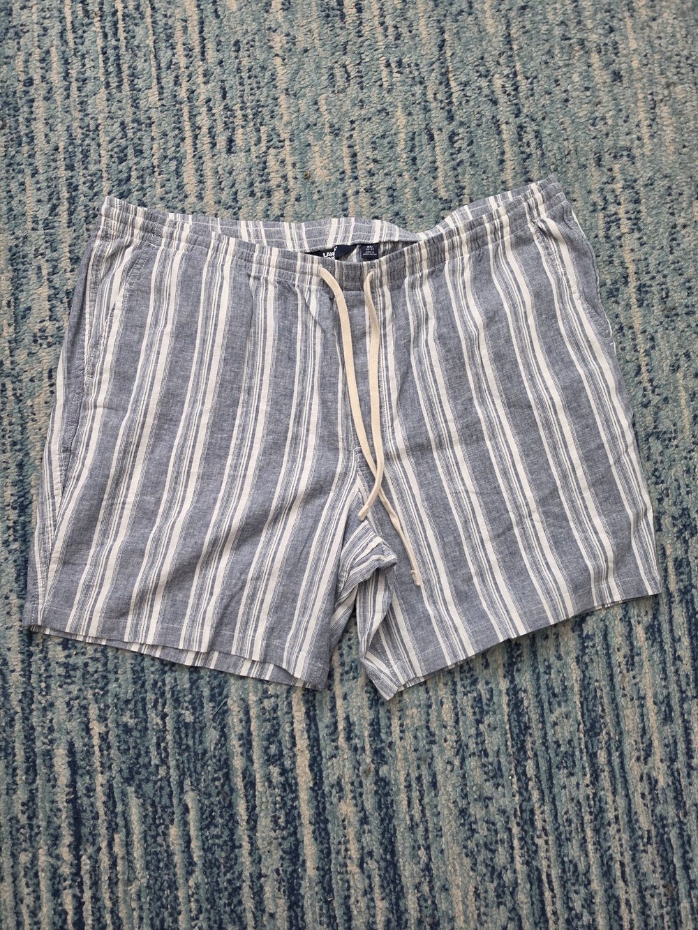 Lands' End Blue and White Striped Shorts